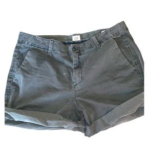 Black denim shorts
